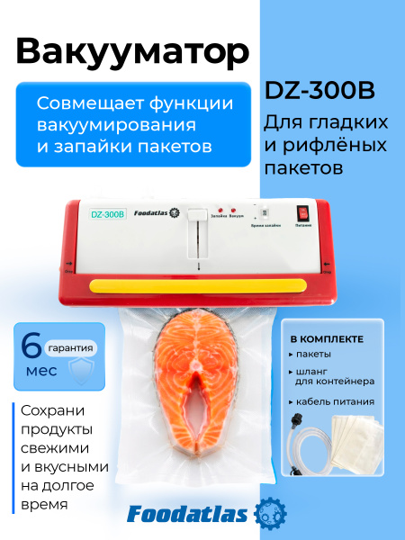 Вакуумный упаковщик c удалением жидкости DZ-300B Foodatlas Pro